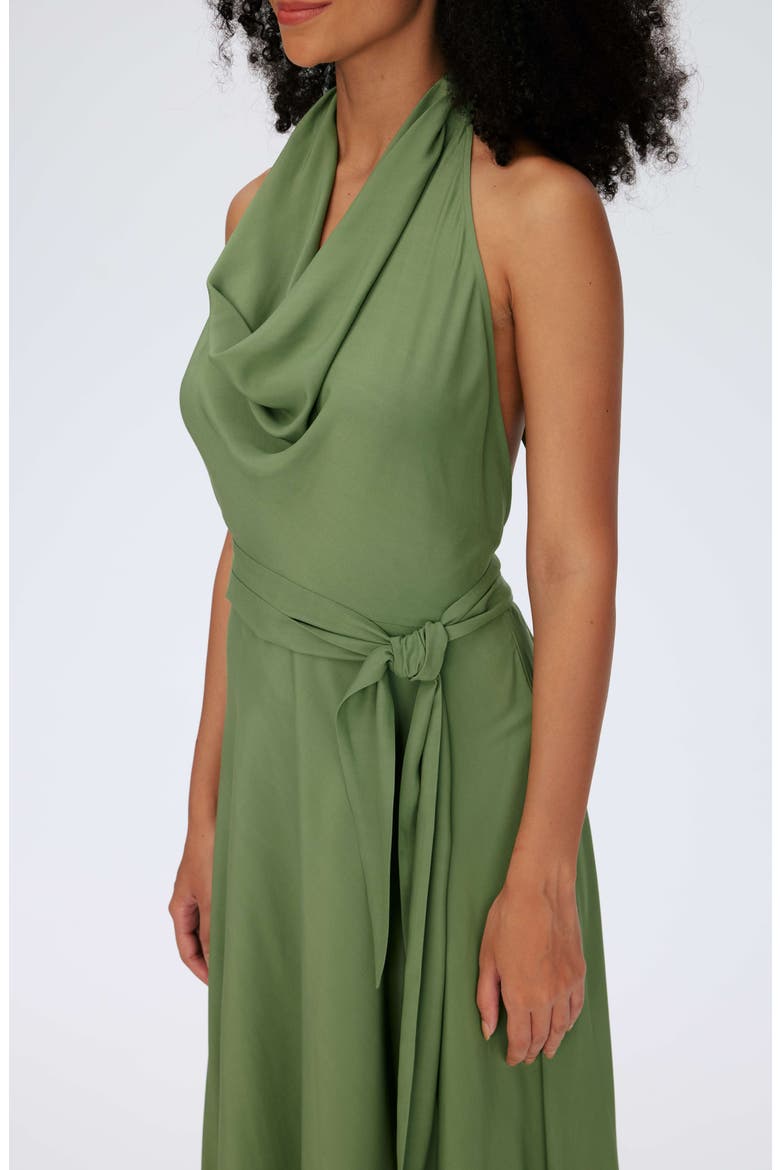 McKibbin Halter Neck Maxi Dress, Alternate, color, MILITARY GREEN