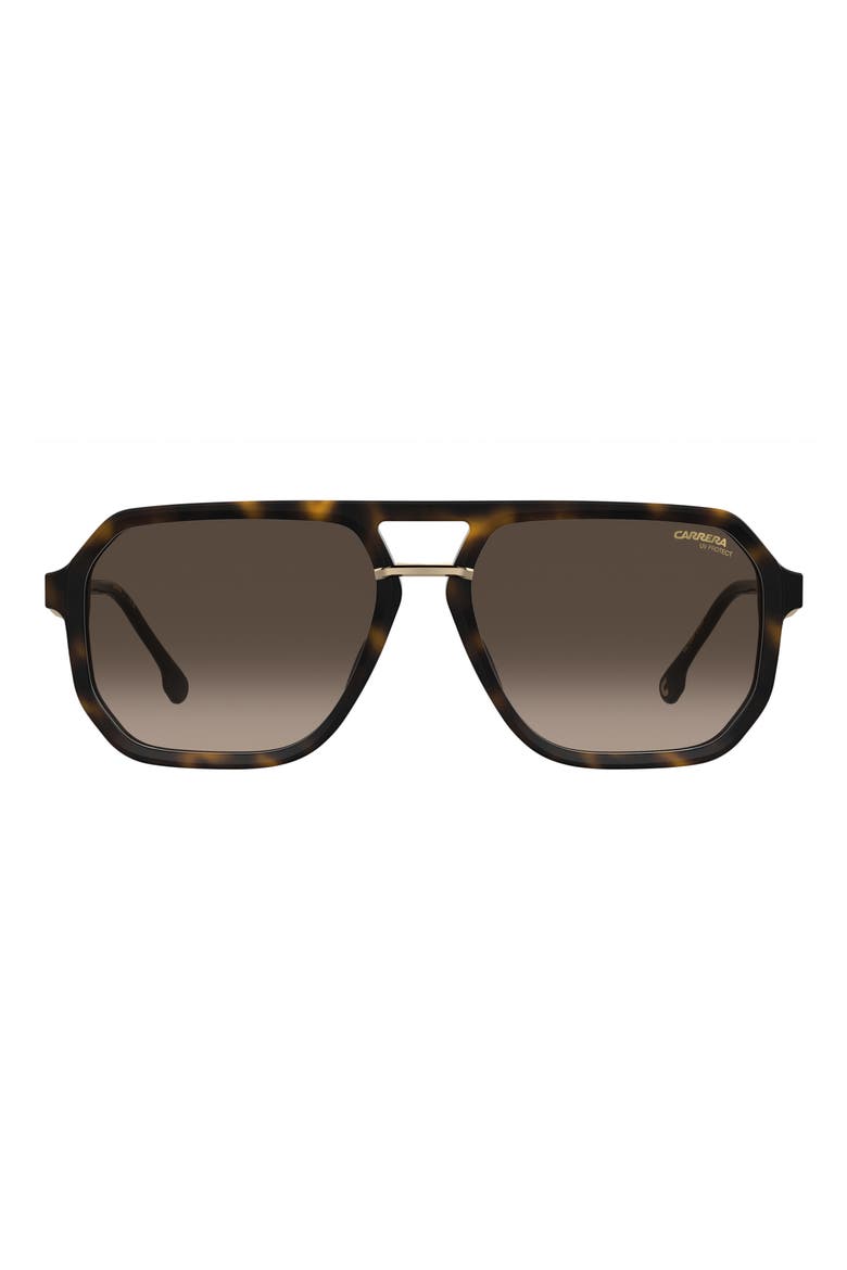 Victory 58mm Gradient Rectangular Sunglasses, Main, color, HAVANA/ BROWN SF