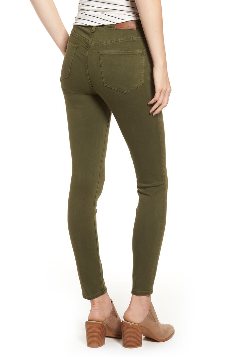High Waist Skinny Jeans, Alternate, color, WEATHERED OLIVE