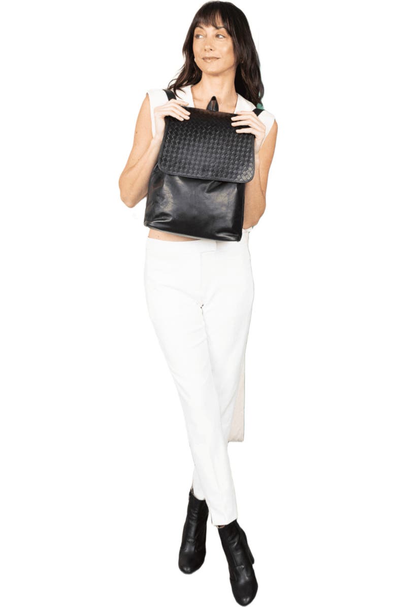 Deux Mains Woven Backpack, Alternate, color, Black