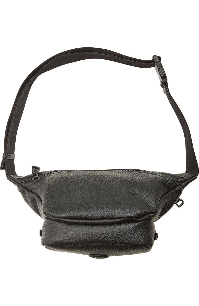 Moncler Durance Leather Belt Bag, Alternate, color, Black