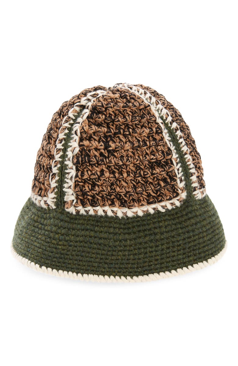 Nicholas Daley Crochet Wool & Cotton Bucket Hat, Main, color, 