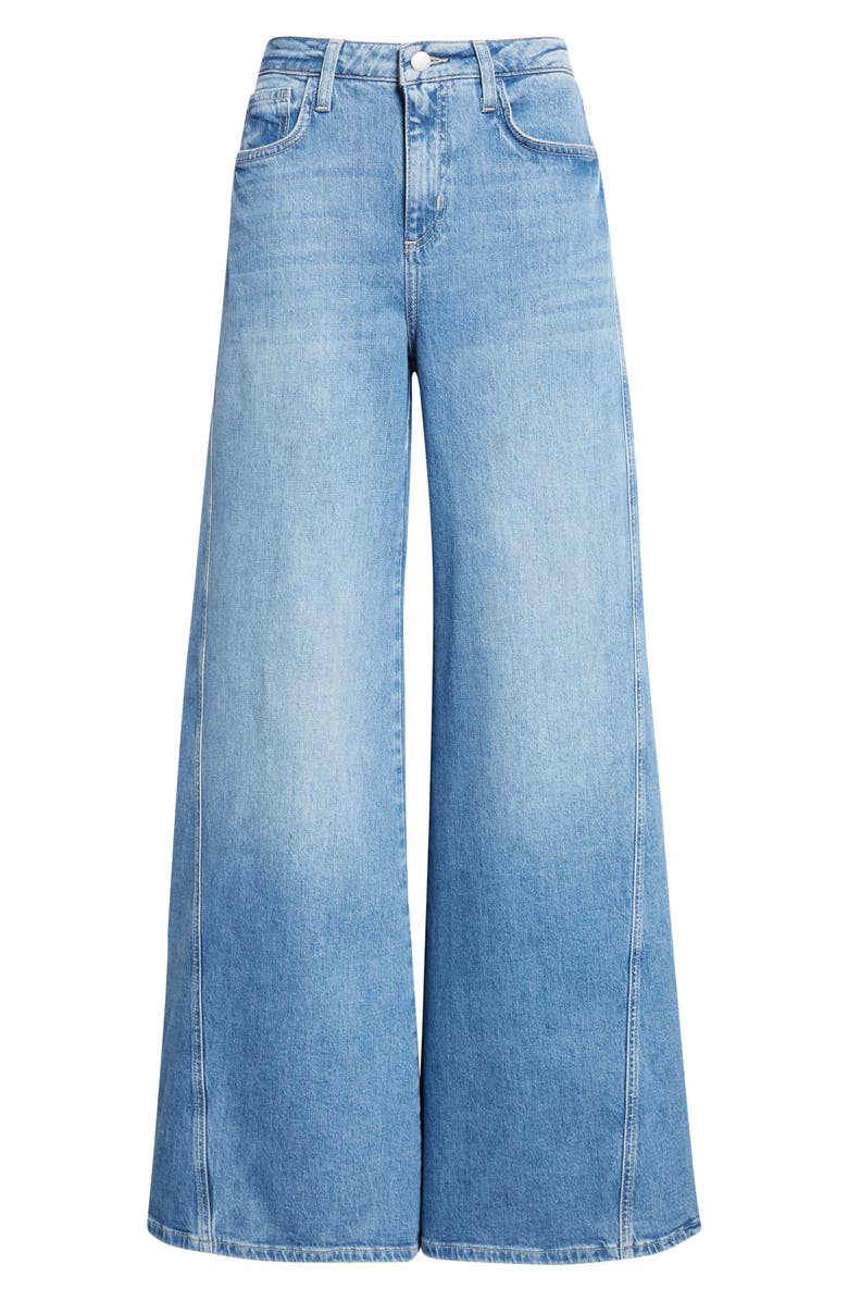 L'AGENCE Beau Seamed High Waist Wide Leg Jeans, Alternate, color, Kona
