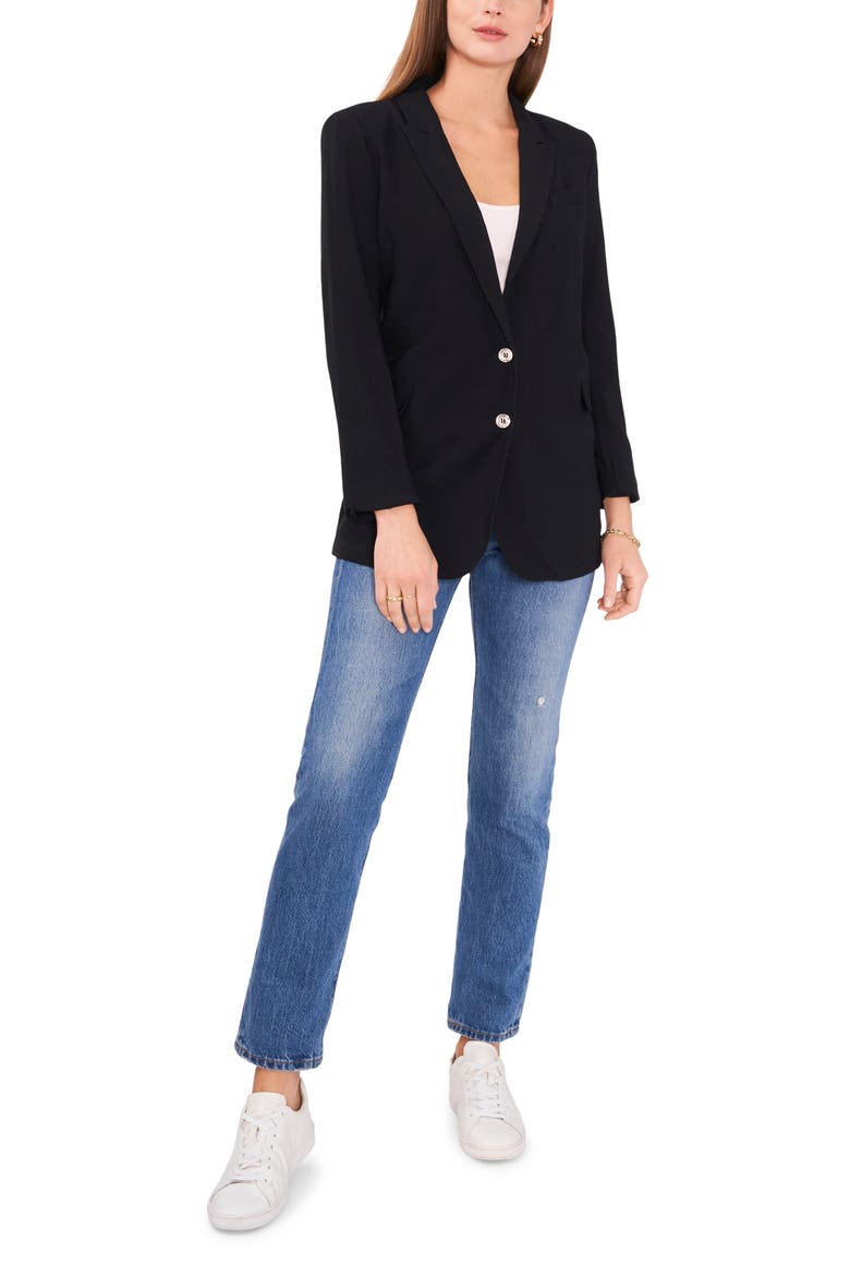 Notch Collar Blazer, Alternate, color, RICH BLACK