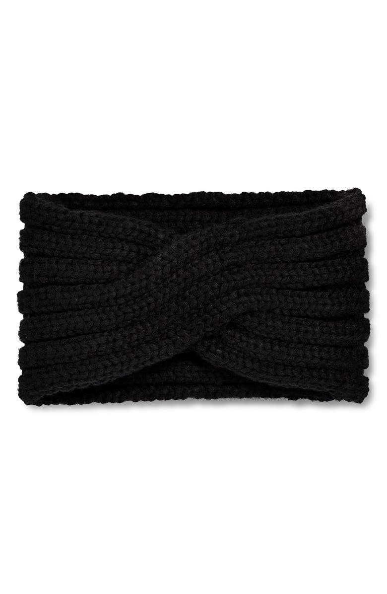 UGG<sup>®</sup> Twist Cable Knit Head Wrap, Main, color, Black