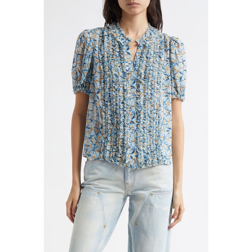 ULLA JOHNSON ULLA JOHNSON ADIRA SILK PUFF SLEEVE TOP