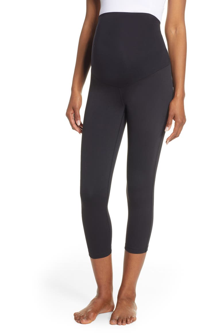 Live In Crop Maternity Leggings, Main, color, BLACK