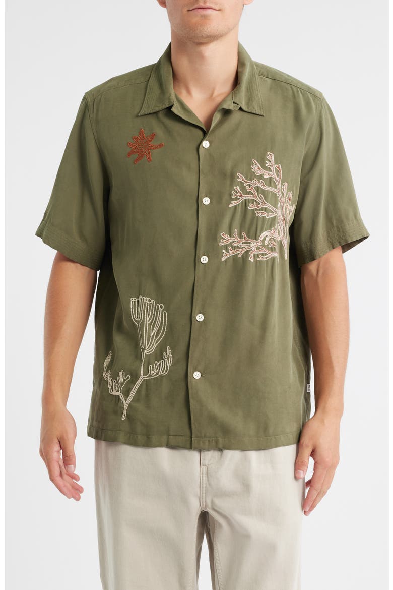 Julio 5027 Embroidered Camp Shirt, Main, color, CAPERS