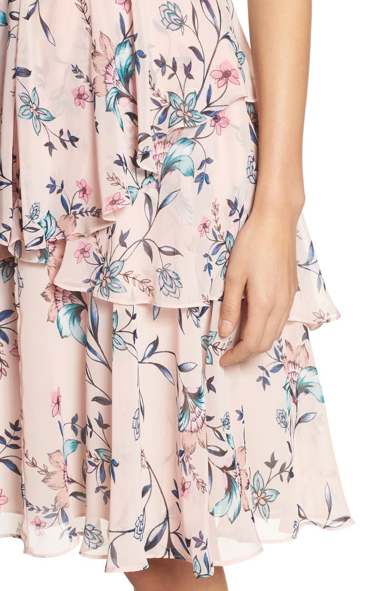 Eliza J Floral Ruffle A-Line Dress, Alternate, color,