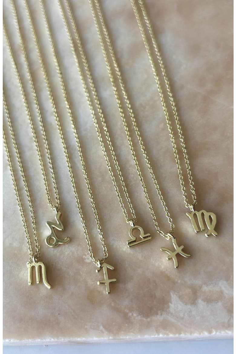 Zodiac Sign Pendant Necklace, Alternate, color, GOLD - VIRGO