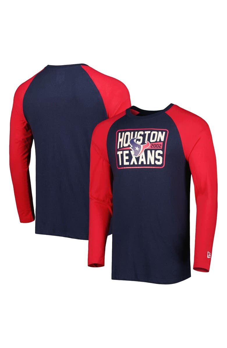New Era Men's New Era Navy Houston Texans Current Raglan Long Sleeve T-Shirt, Main, color,