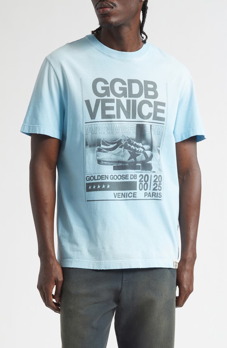 Golden Goose Journey Regular Fit Graphic T-Shirt, Main, color, Crystal Seas