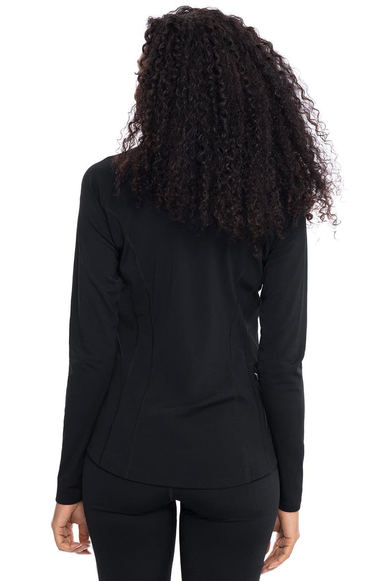 Women's Freestyle Quarter Zip Rash Guard with Long Sleeves, UPF 50+ Sun Protection, Alternate, color, Black
