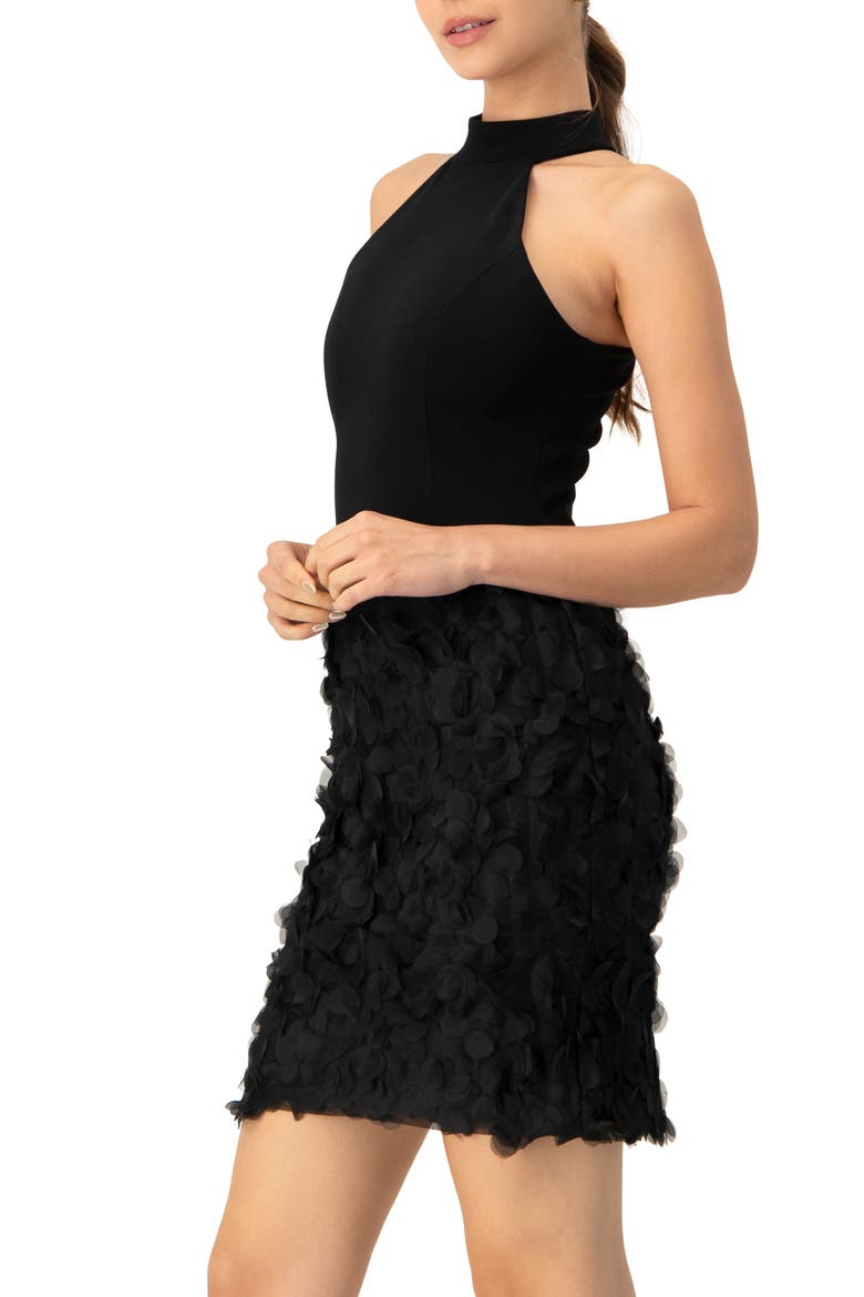 Short Halter Neck Dress, Alternate, color, Black