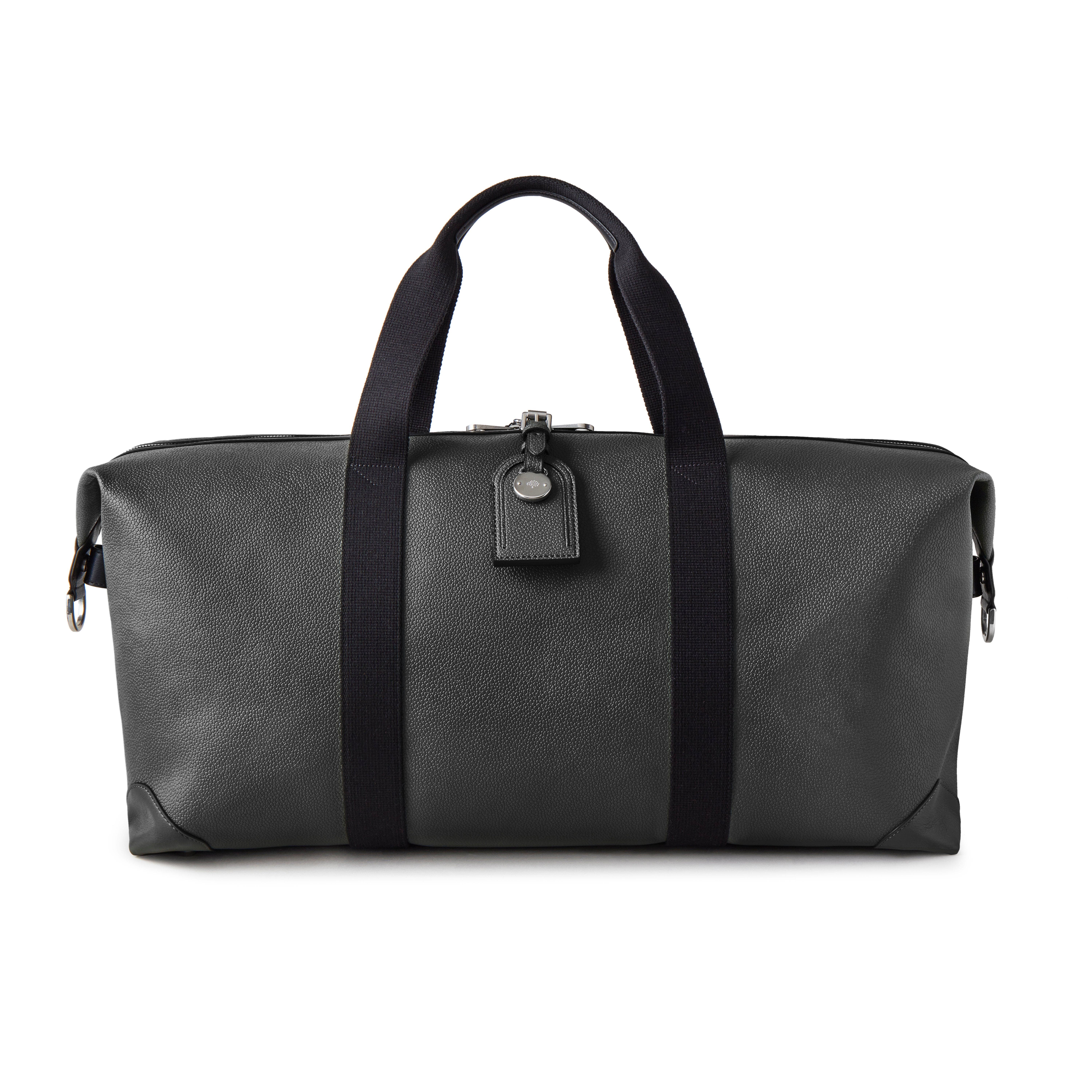 Mulberry Medium Clipper Leather Duffel, Main, color, Black