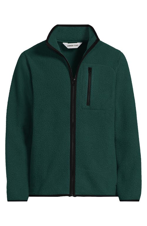 Lands' End Full Zip High Pile Fleece Jacket In Green