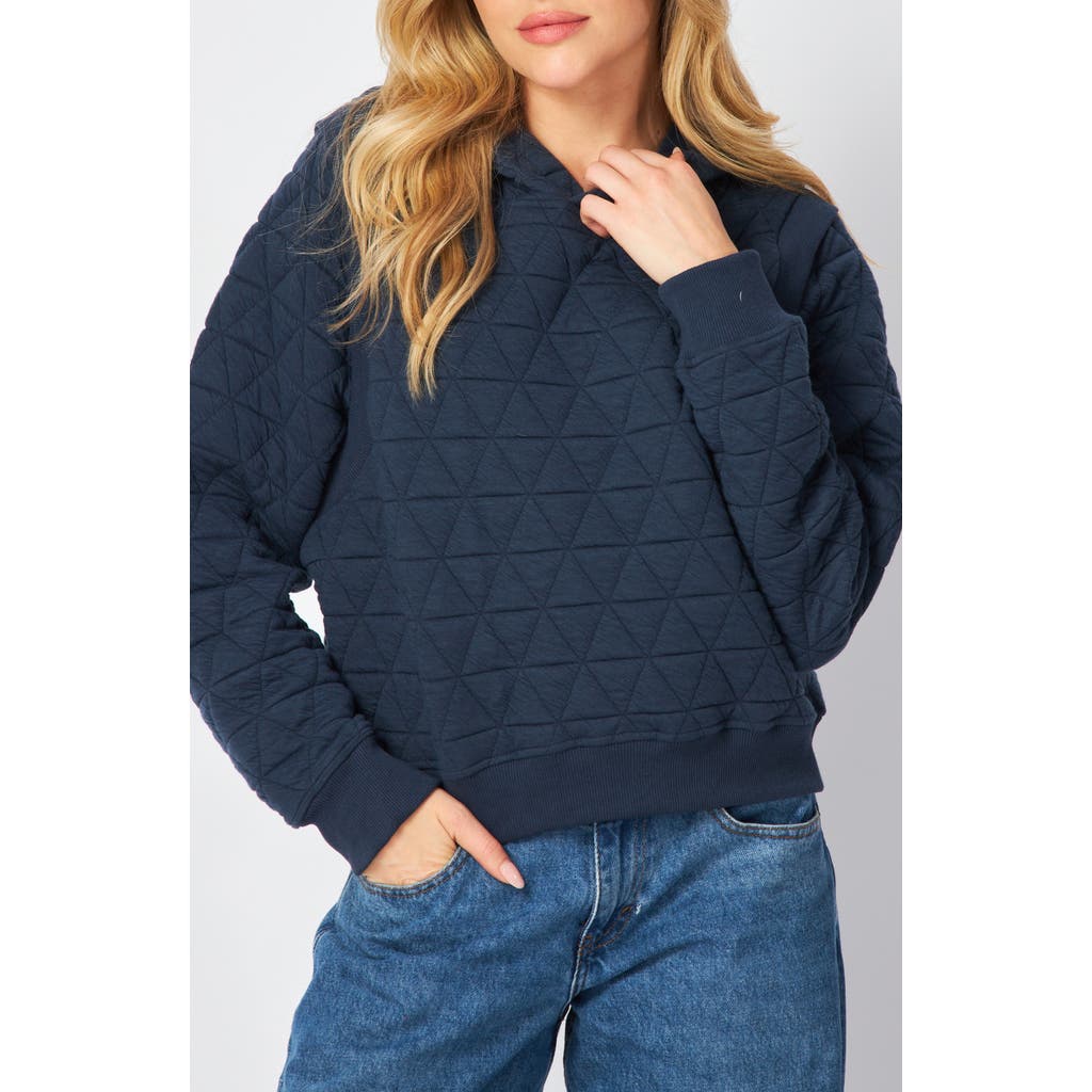 Bluegrey Women's Tactile Dreams Quilted Hoodie In Navy