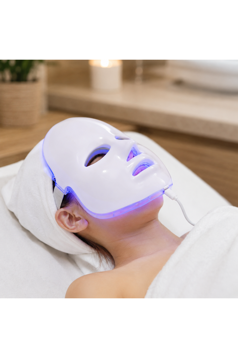 7-in-1 LED Face Mask & Facial Steamer, Alternate, color, White
