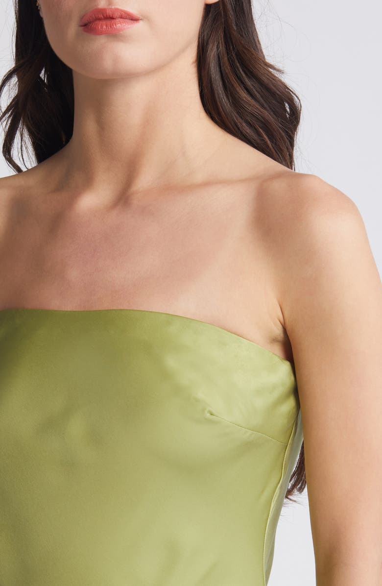 Bardot Casette Strapless Satin Cocktail Dress, Alternate, color,