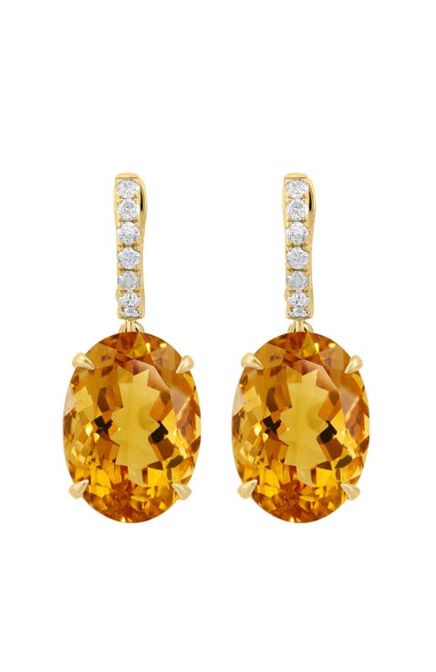 14K Yellow Gold Golden Sunset Citrine Earrings