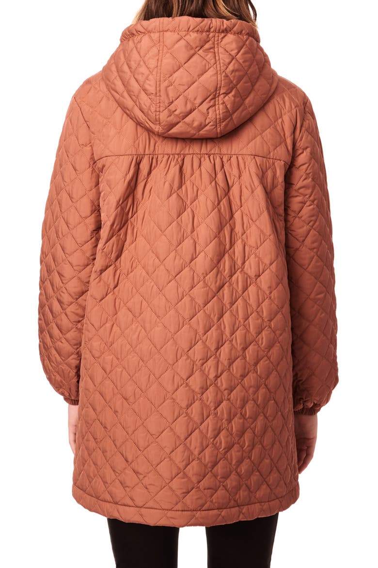 Diamond Quilted Hooded Jacket, Alternate, color, CORK