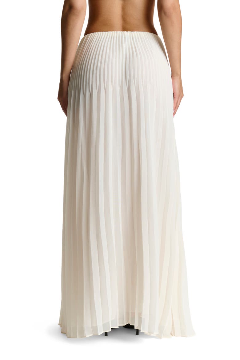 Pleated Chiffon Maxi Skirt, Alternate, color, WHITE