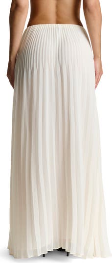 room306♡Chiffon Tuck Maxi Skirt Naked Wardrobe Pleated Chiffon Maxi Skirt | Nordstrom