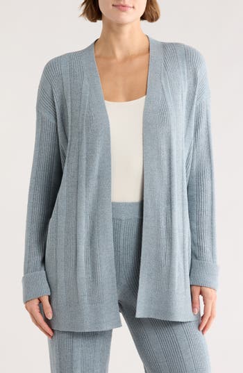 Barefoot Dreams ® Cozychic Ultra Lite® Variegated Rib Open Cardigan In Blue