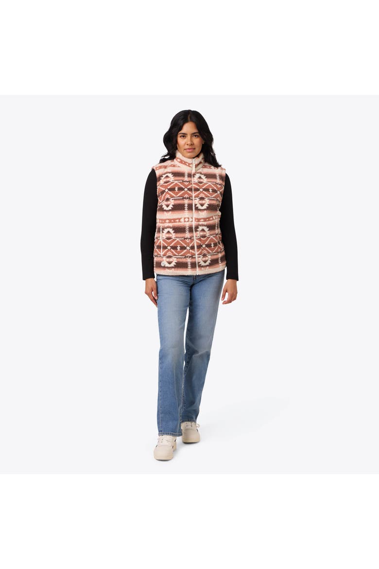 Upland Printed Heated High-Pile Fleece Vest, Alternate, color, Clay Aztec