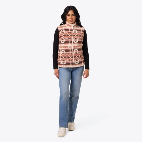 Mobile Warming Upland Printed Heated High-pile Fleece Vest In Neutral
