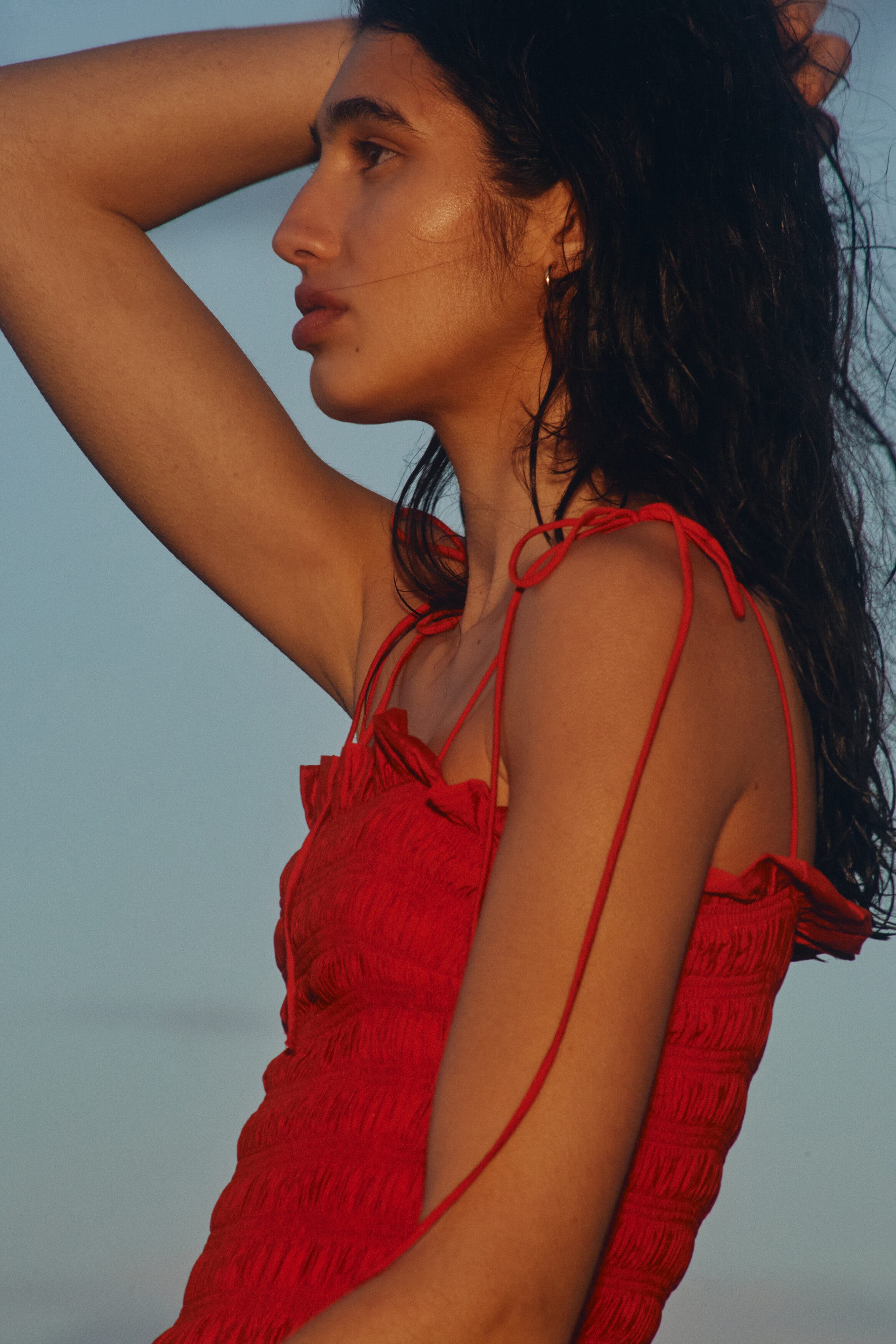Smocked-bodice tie-strap dress - image 4