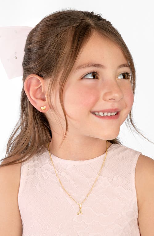 Tiny Blessings 14k Gold Diamond Initial 12-14" Necklace In Gold