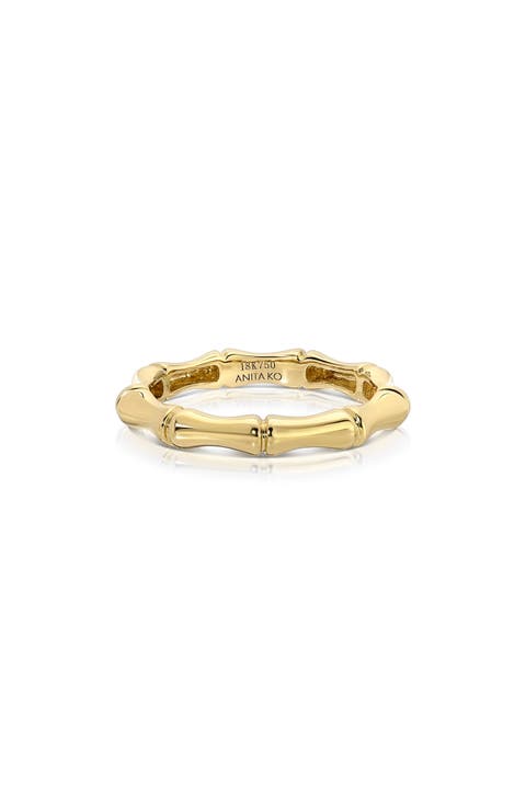 18k Gold Bamboo Band Ring