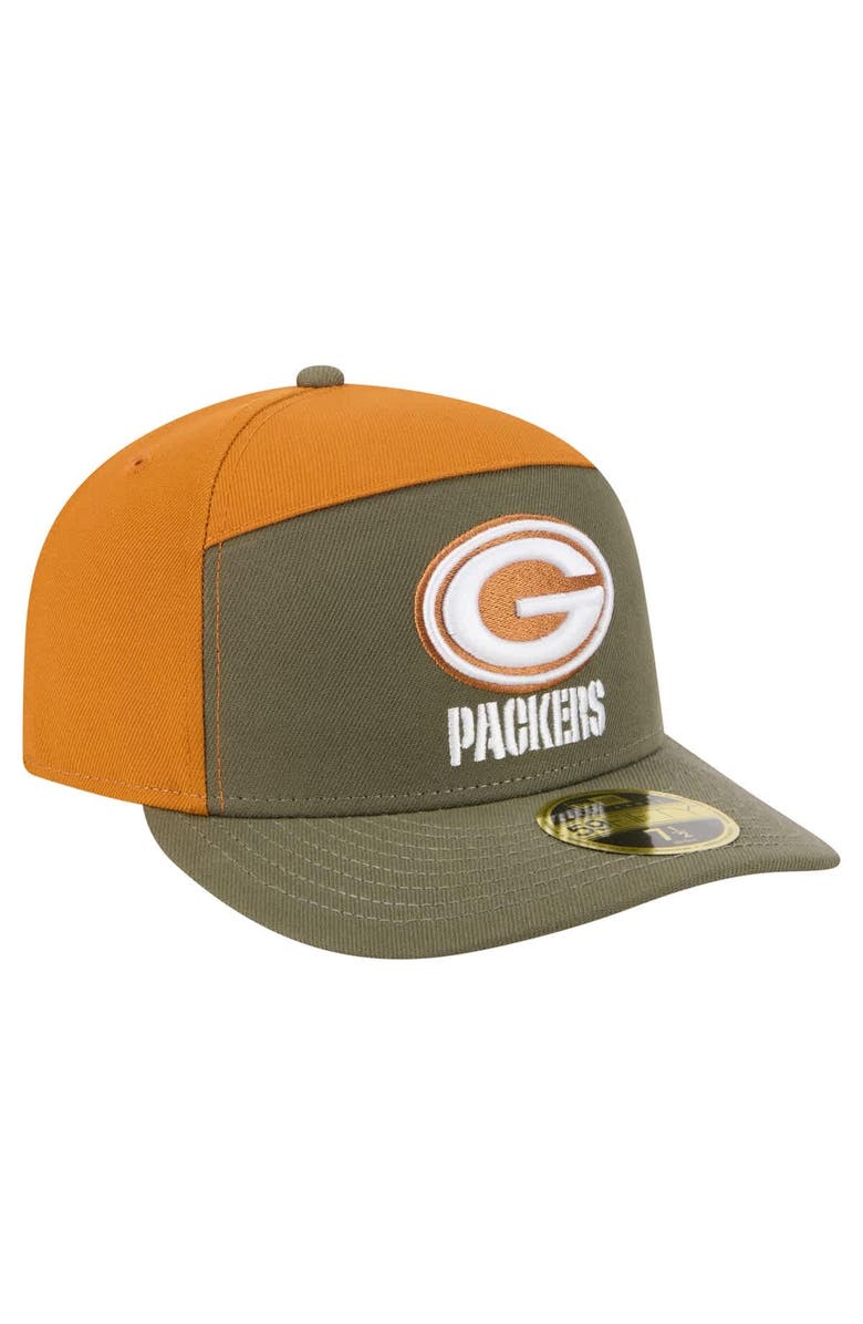 New Era Men's New Era Olive/Brown Green Bay Packers Two-Tone Color Pack Split Panel 59FIFTY Fitted Hat, Alternate, color, Olive