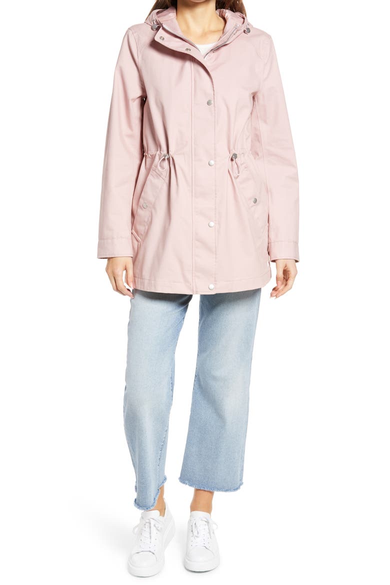 Shoreside Waterproof Hooded Raincoat, Alternate, color, MAUVE
