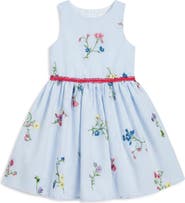 Pippa & Julie Kids' Floral Embroidered Stripe Party Dress