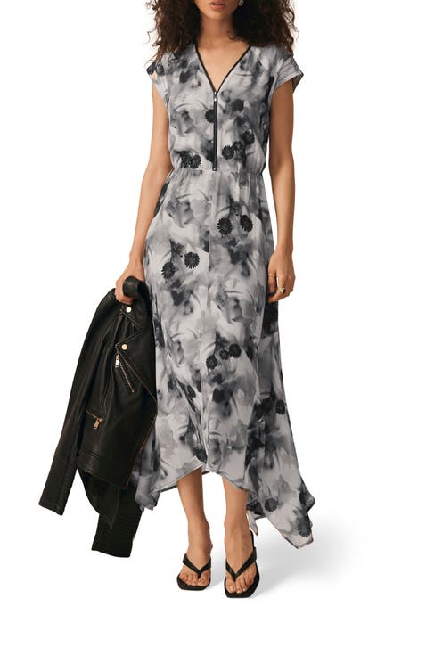 Abstract Print Midi Dress