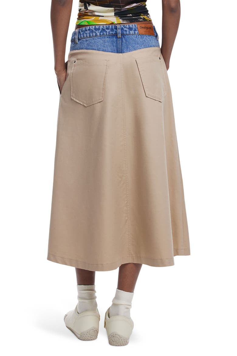 Two-Tone Maxi Skirt, Alternate, color, BEIGE