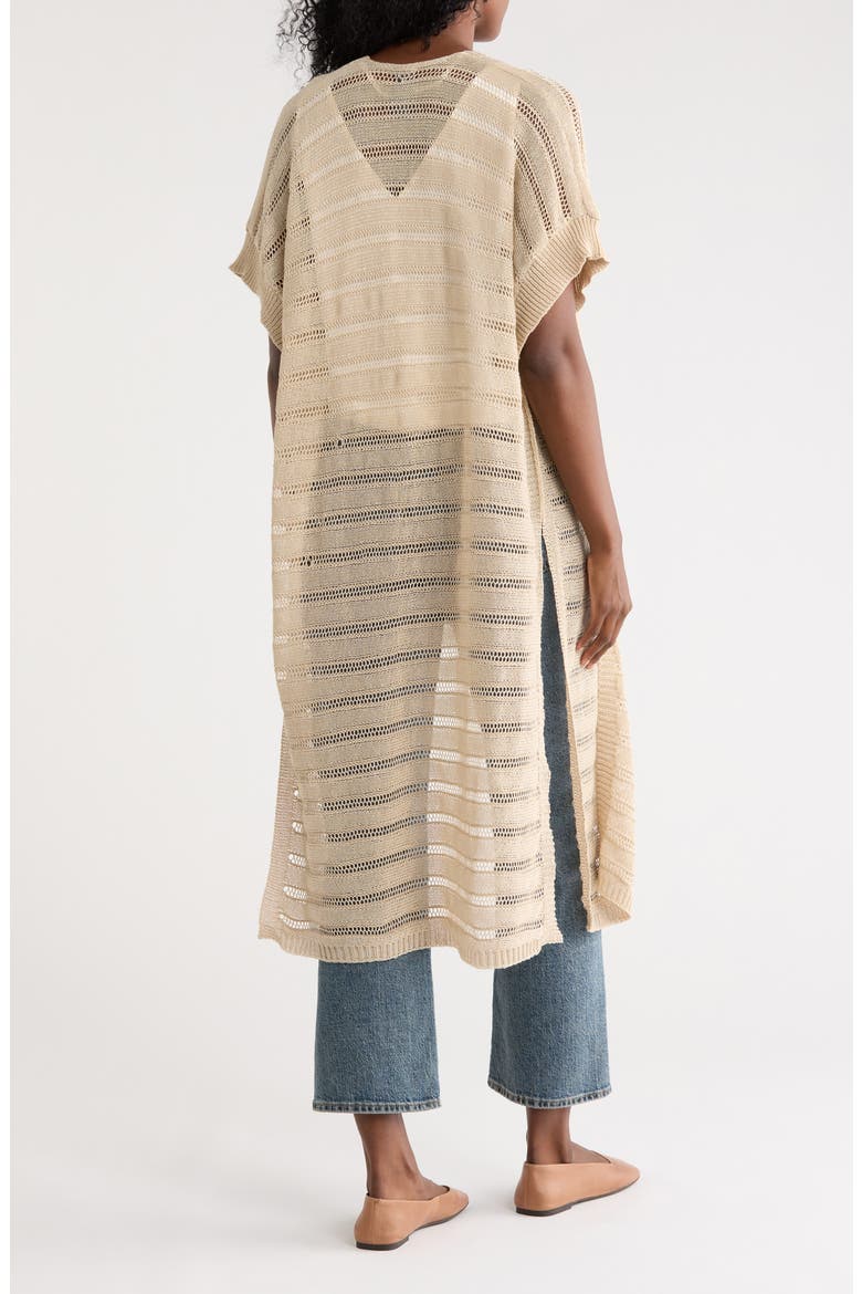 Shine Knit Duster, Alternate, color, SAND