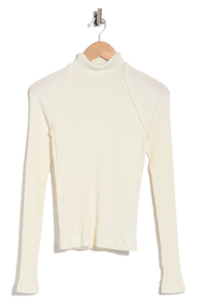 Layered Rib Turtleneck Top, Main, color, WINTER WHITE