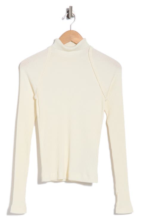Layered Rib Turtleneck Top