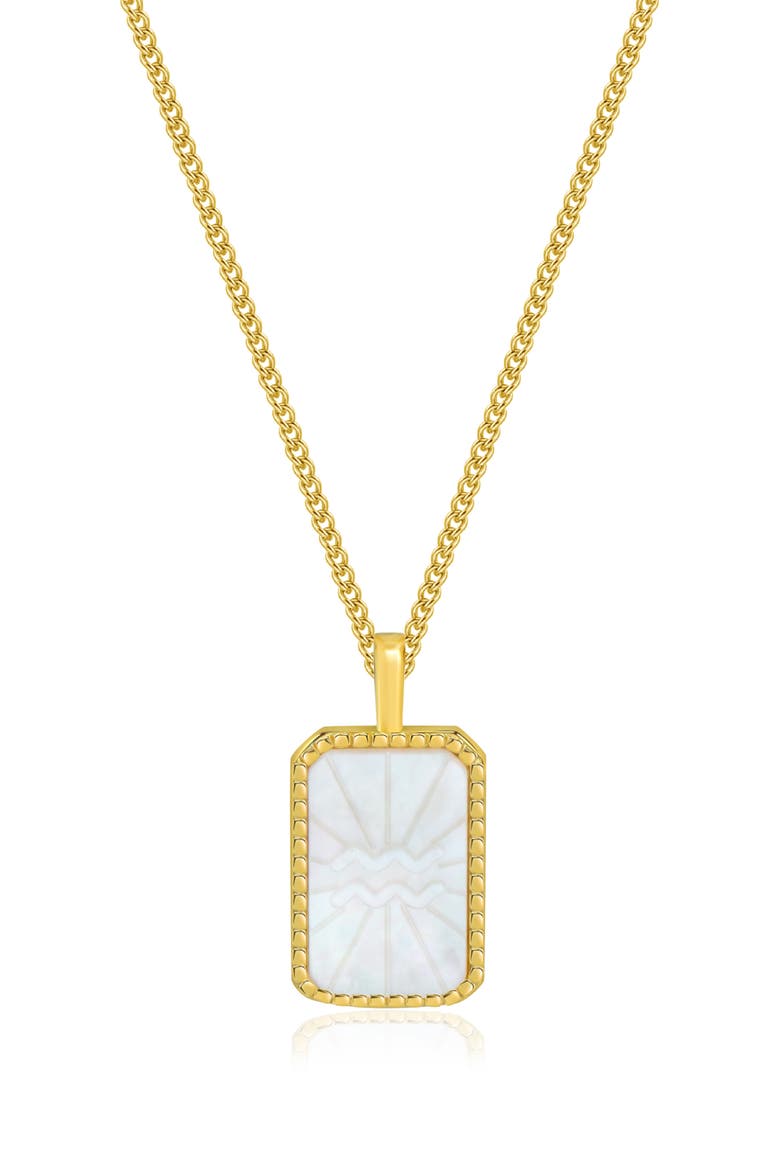 Zodiac Double Sided Pendant Necklace, Main, color, GOLD AQUARIUS
