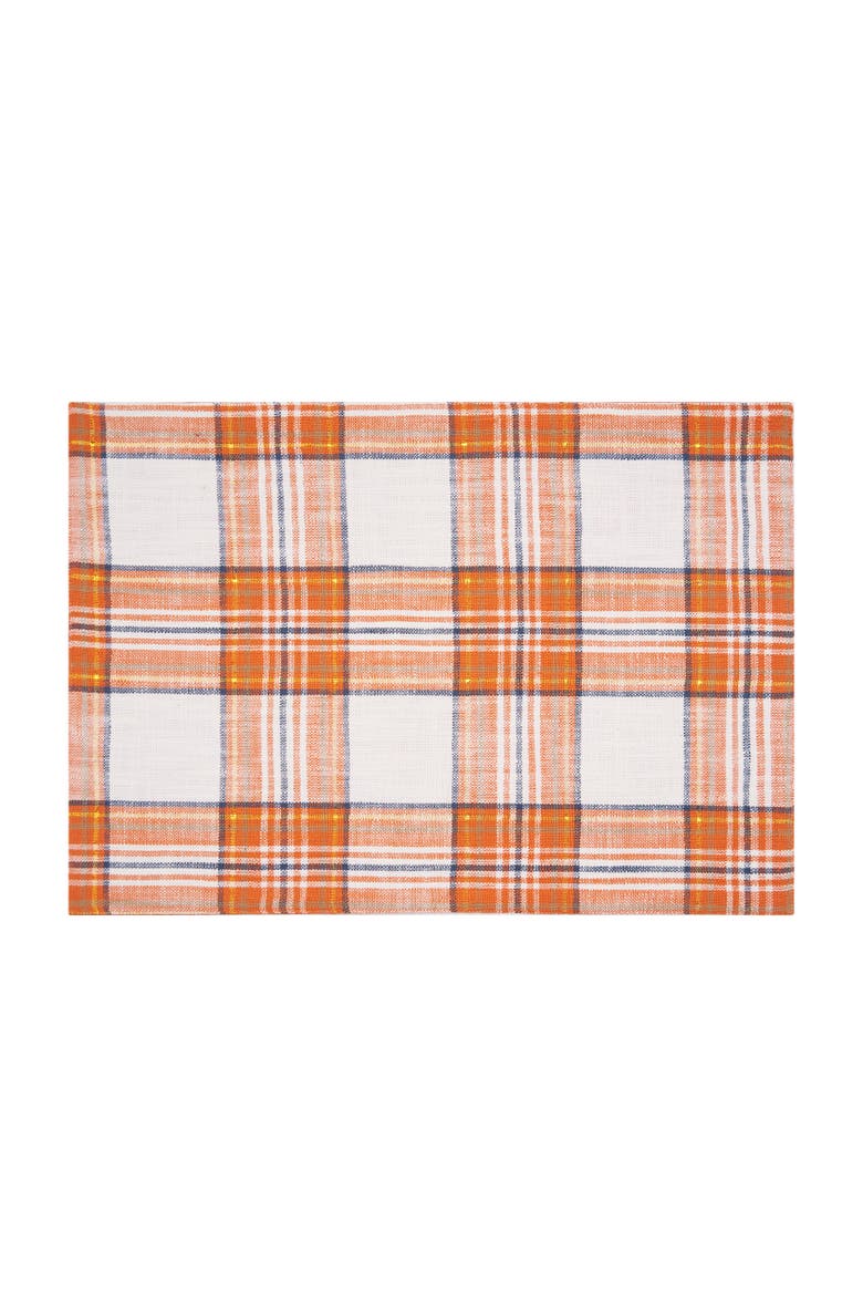 Gibson Plaid Placemats Set of 6, 13" x 19", Alternate, color, Blue