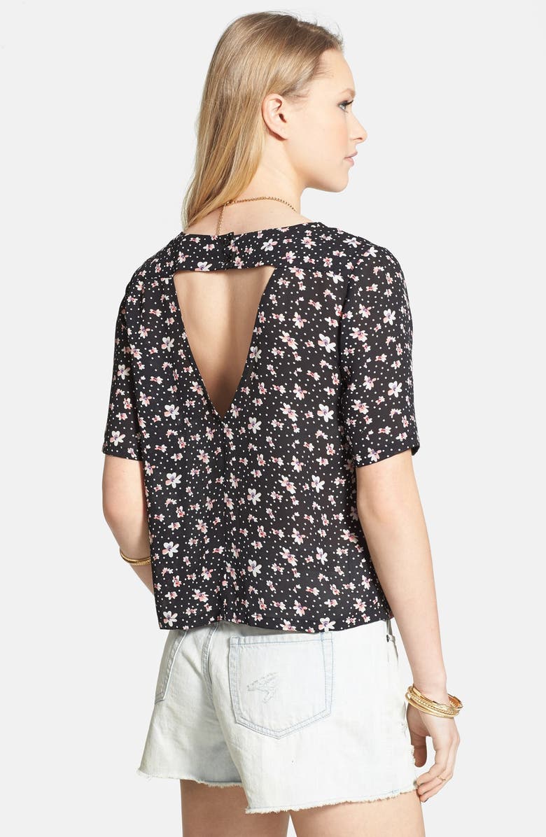Elodie Back Cutout Floral Print Top, Alternate, color, 