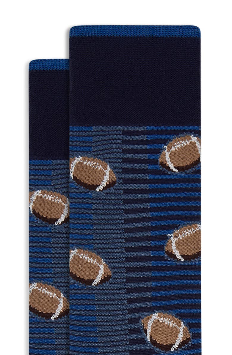 Bugatchi Football Cotton Blend Dress Socks, Alternate, color, 