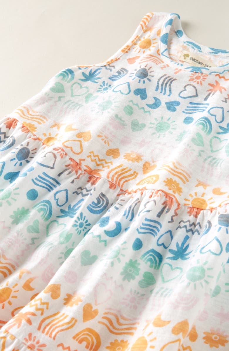 Tucker + Tate Kids' Tiered Dress, Alternate, color, White- Multi Cheery Tile