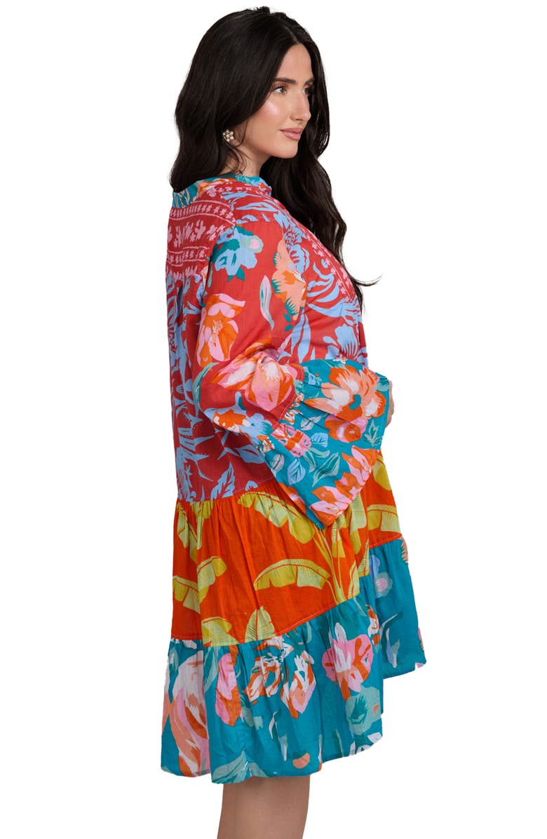 SAACHI Mixed Floral Tunic Dress, Alternate, color, Red Multi