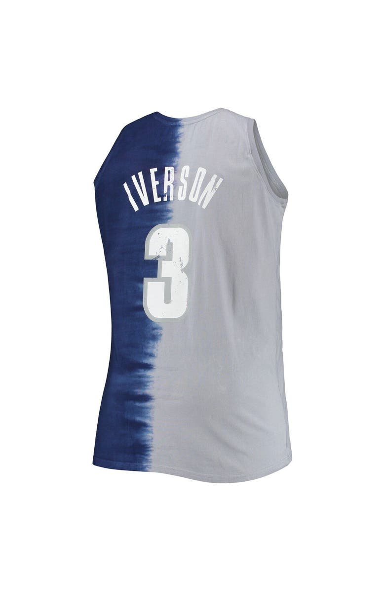 Mitchell & Ness Men's Mitchell & Ness Allen Iverson Navy/Gray Georgetown Hoyas Big & Tall Player Tie-Dye Jersey, Alternate, color, 