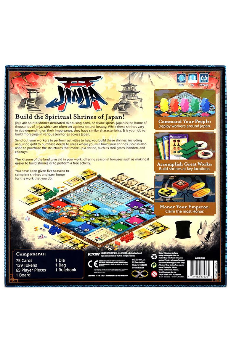 WizKids Games Jinja Board Game, Build Shrines Across Japan, Ages 12+, Alternate, color, Multicolored