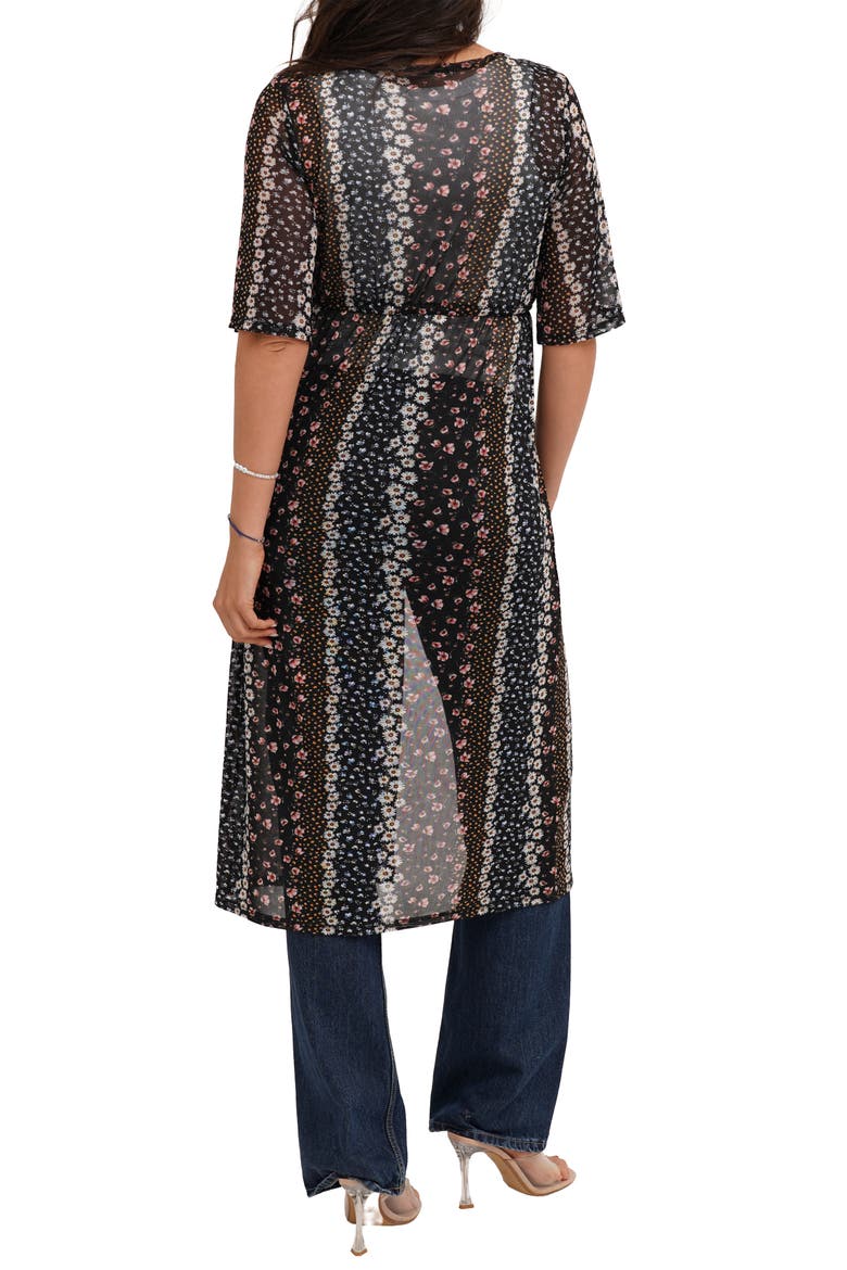 Daisy Print Mesh Duster Cardigan, Alternate, color, DAISYCHAIN